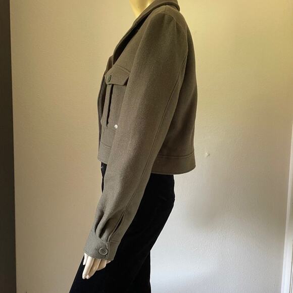 Anine Bing Military Green Cropped Wool Dallas Jacket military equestrian western - Picture 4 of 11